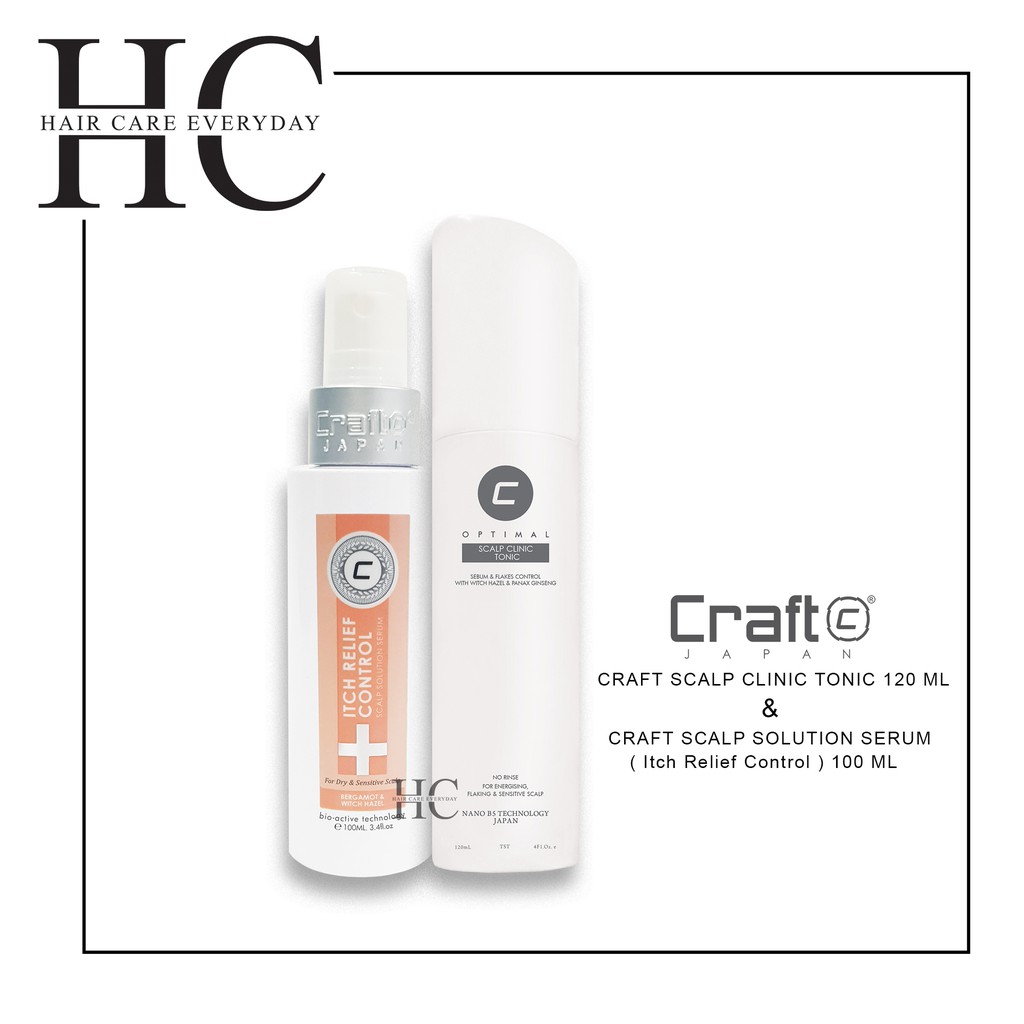 Craft Scalp Solution Serum ( Itch Relief Control ) 100ml & Craft Scalp Clinic Tonic 120ml