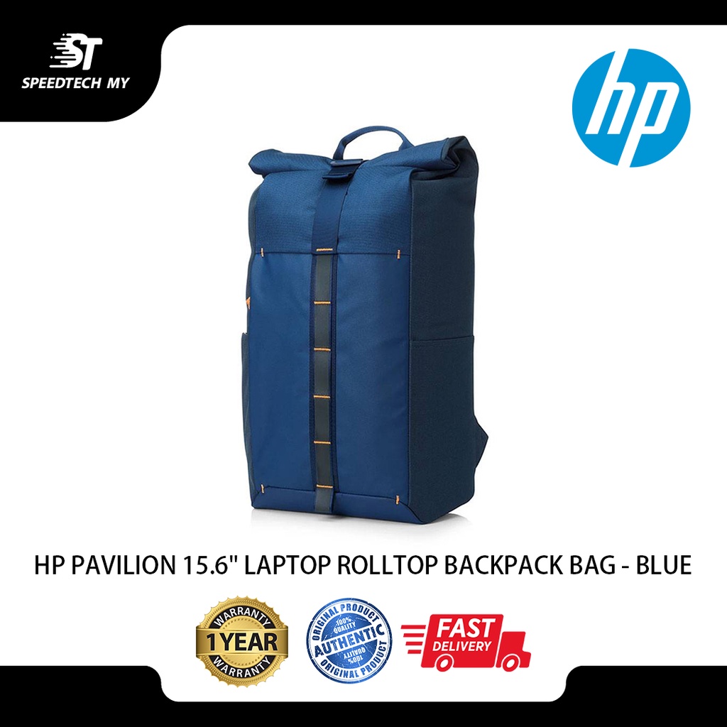 HP Pavilion Rolltop Backpack 5EE90AA Grey/ 5EE88AA Blue Shopee Malaysia