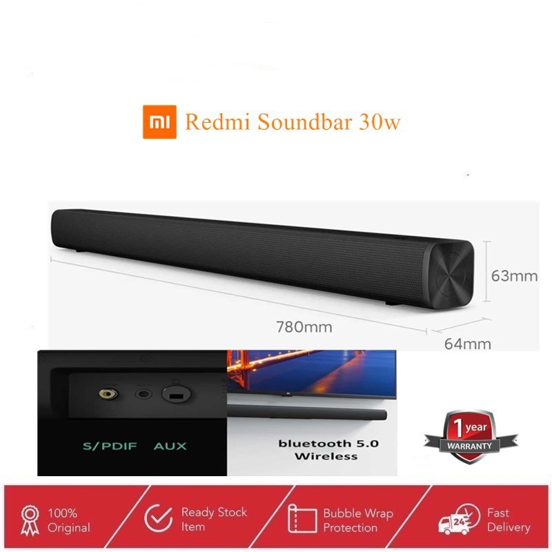 Xiaomi Redmi Soundbar 30w Smart Bass Stereo Device Wireless Bluetooth AUX SPDIF Home Theater