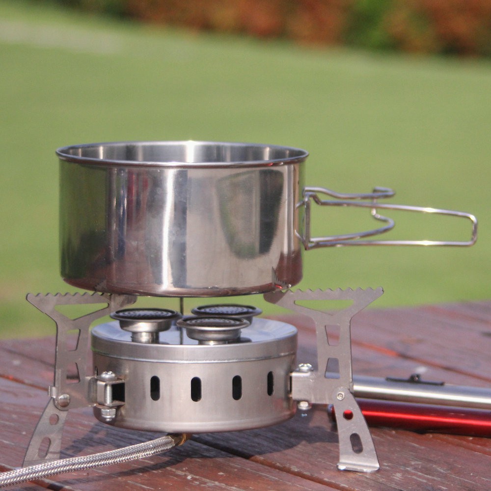 Outdoor Camping 3 Burner Gas Stove Portable Foldable Stainless
