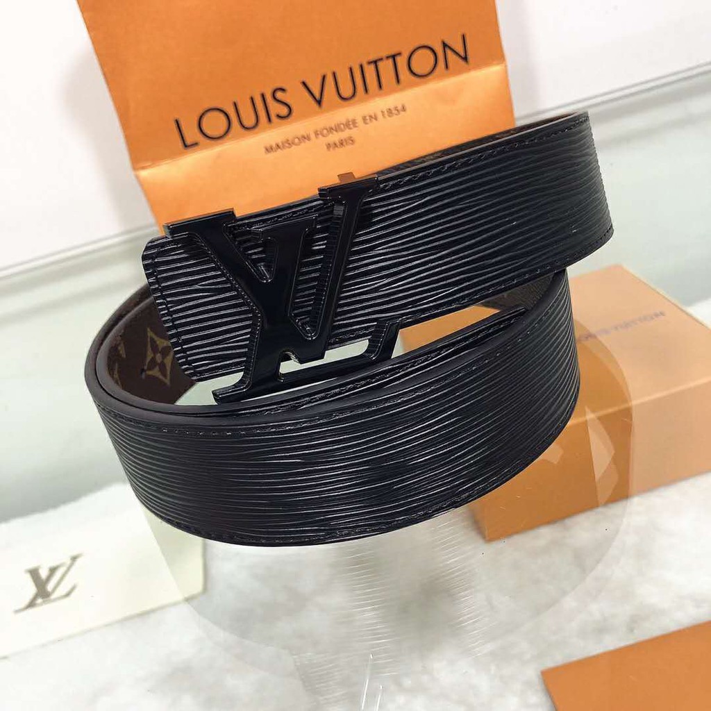 Louis Vuitton Men's Belt Fashion LV Genuine Leather Official Packaging | Shopee Malaysia
