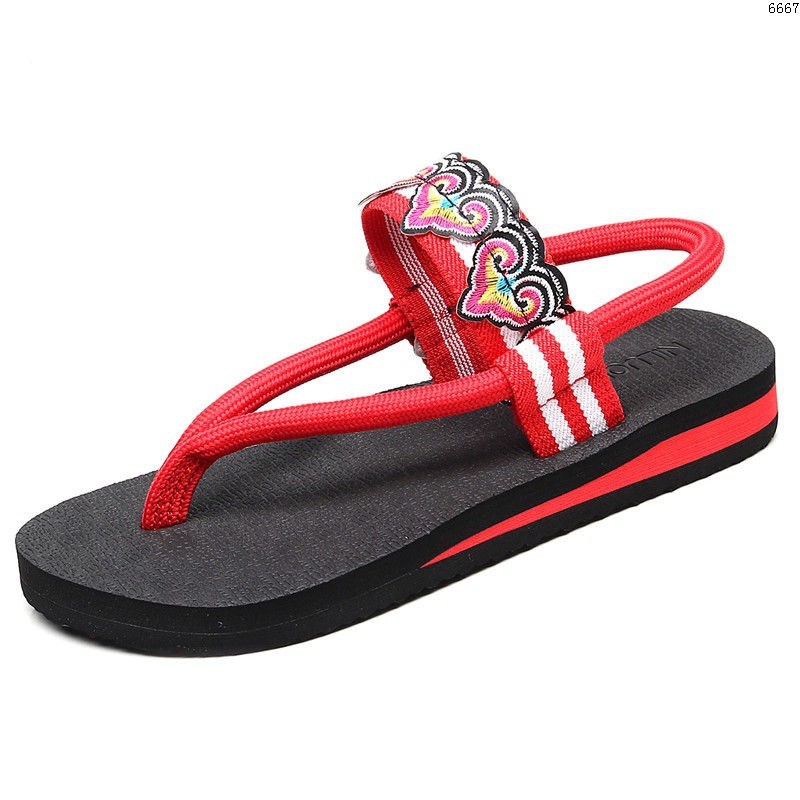 red bottom flip flops