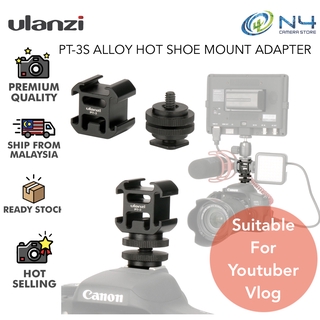 ULANZI PT-3S Alloy Three-headed Hot Shoe Base Mount Adapter Support for DSLR Nikon Canon Microphone Video Extension Acce