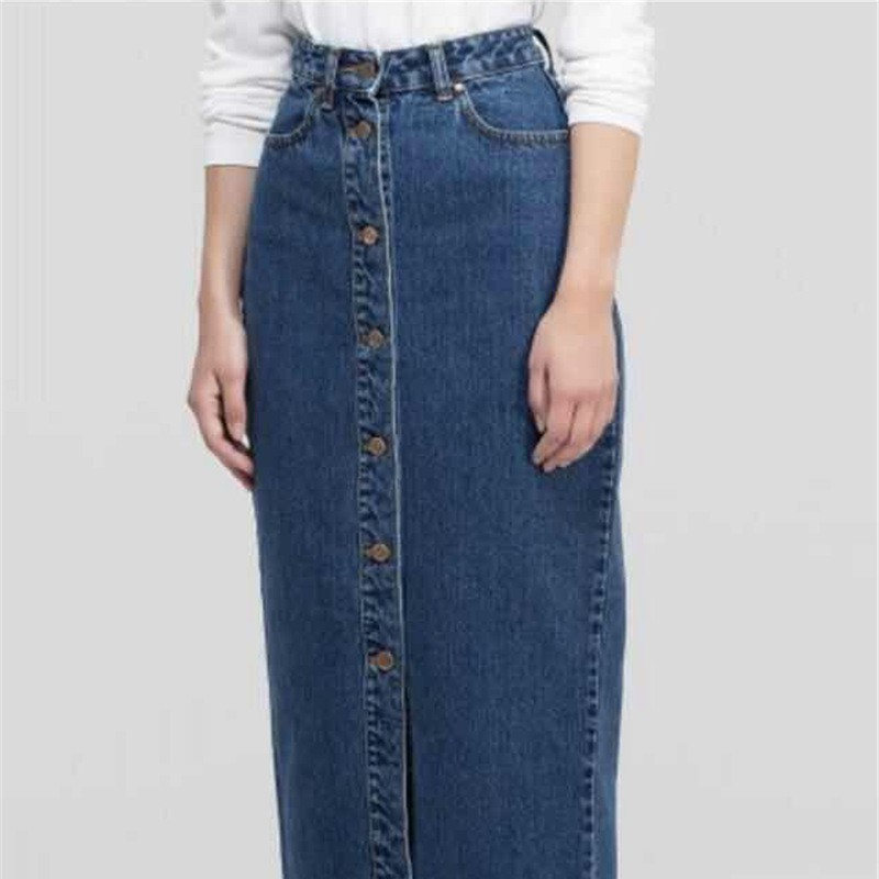 maxi denim pencil skirts