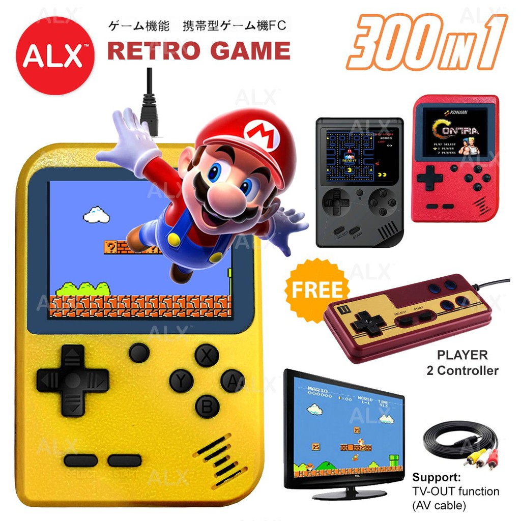 Alx 300 Games 2 Player Pocket Console Retro Game Boy Extra Game