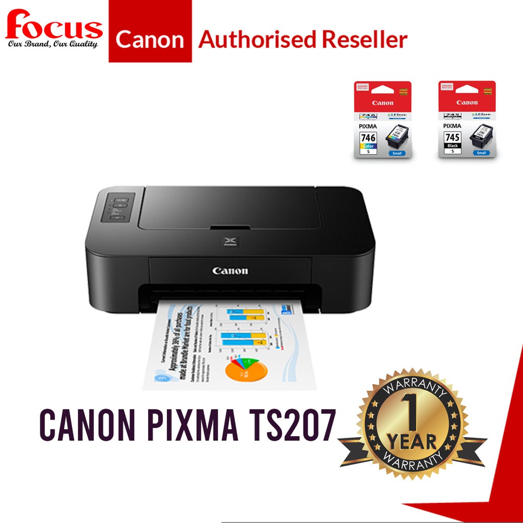 Canon Pixma Single Funtion Ts207 Stylish And Compact Printer With Low-Cost Cartridges