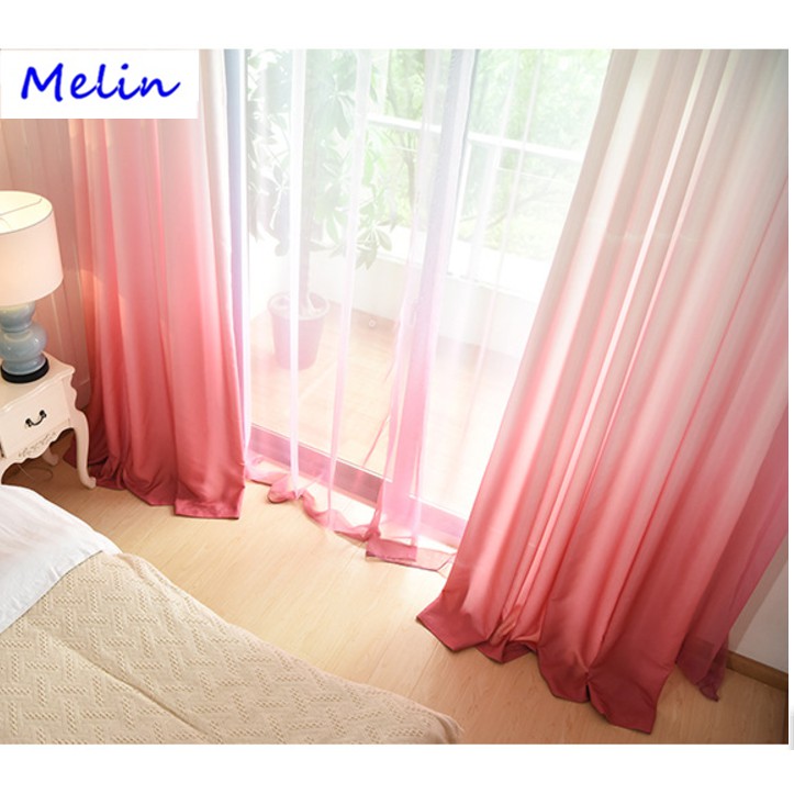 Melin Romantic Pink Window Curtain Drape Panel Balcony Curtain For