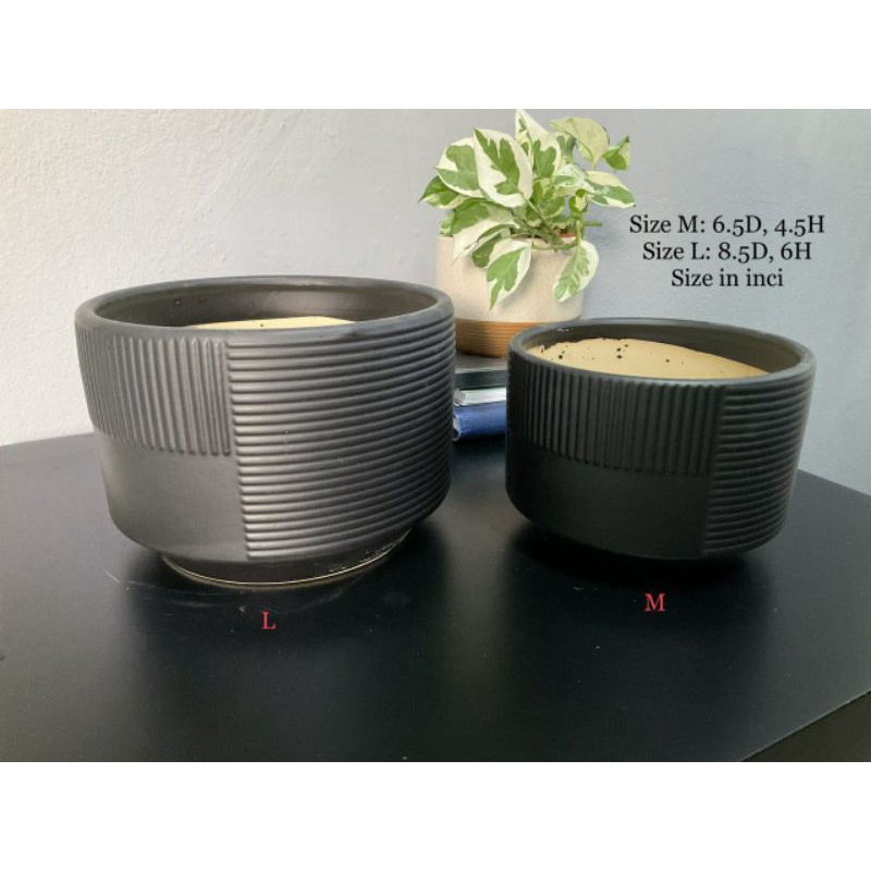 Flower Pots / Pokok Bunga Pasu Seramik Hitam/pasu Bunga Outdoor Indoor ...