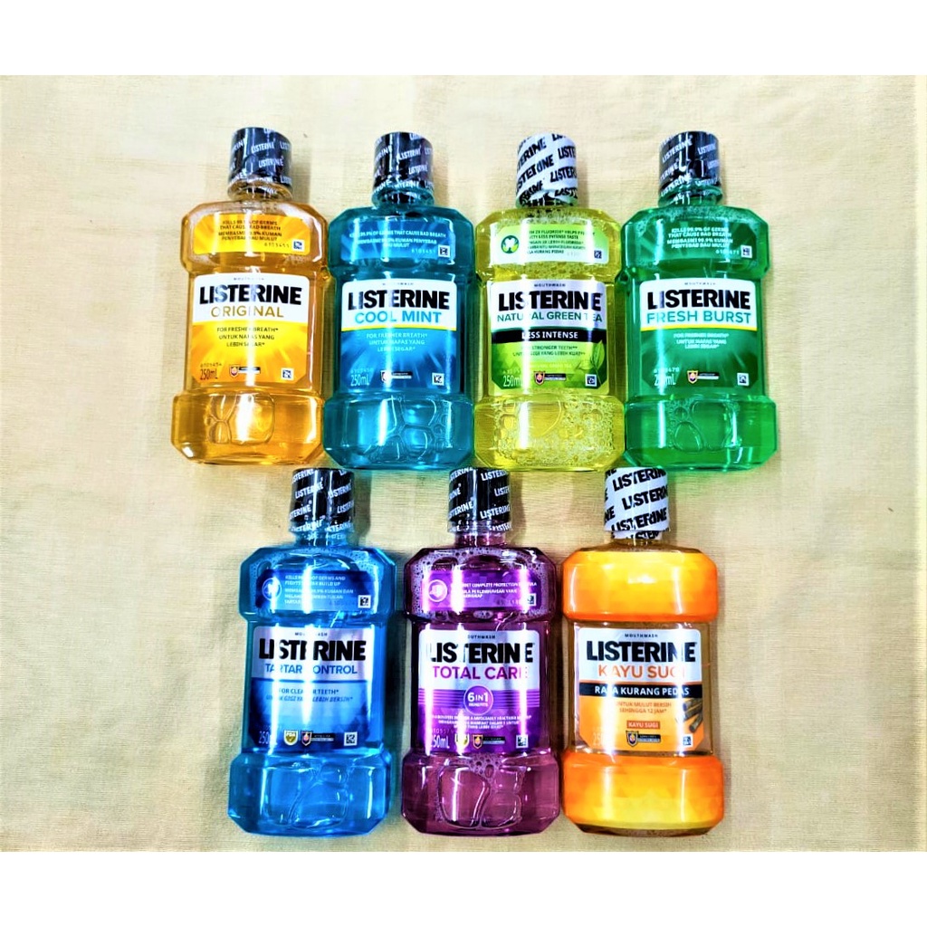 Listerine Mouth Wash Ubat Kumur 250ML Total Care Original Kayu Sugi