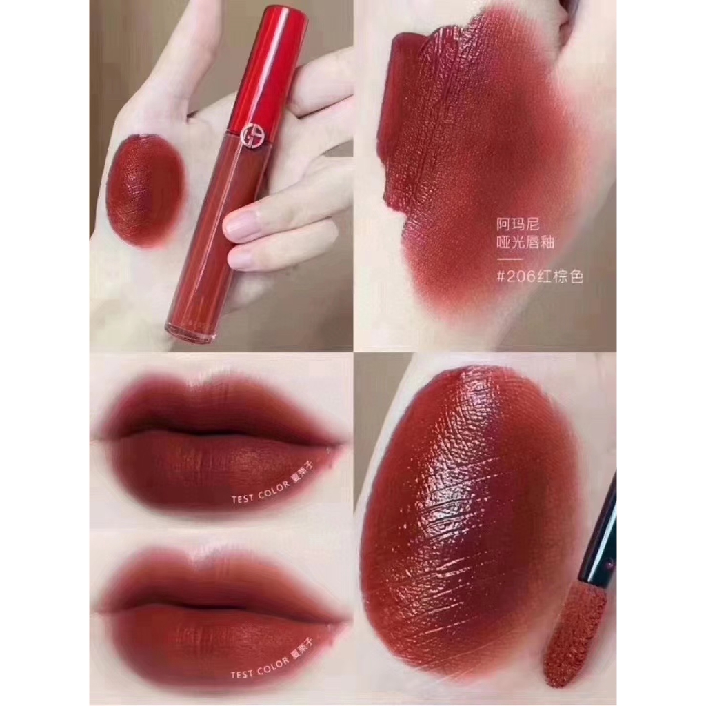 Giorgio Armani Lip Maestro 405 415 206 阿玛尼红管丝绒哑光唇釉405 415 206 正装 Shopee Malaysia