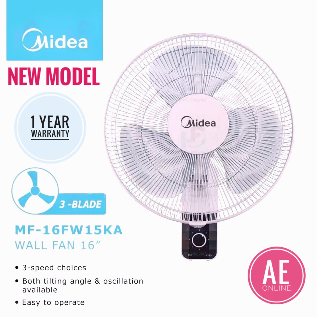 Midea Wall Fan 16 Inch Mf 16fw15ka 3 Speeds Kipas Dinding 16 Shopee Malaysia