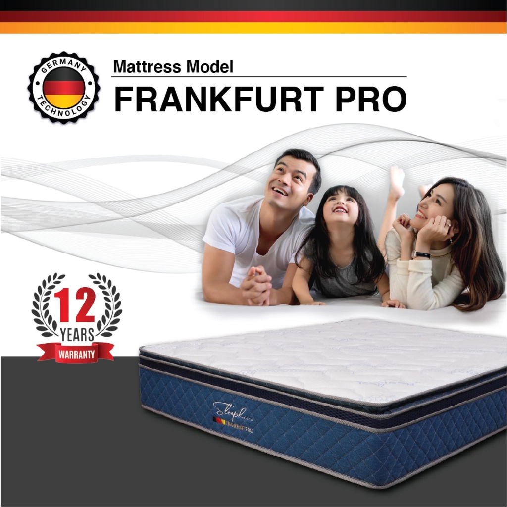 2022 Sleephaus King Frankfurt Pro German Tech 12 inch Mattress Pocket Spring Tilam Latex Sheet