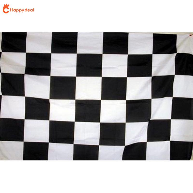 HPPY Black White Checkered Racing Flag Outdoor Car Motor Race Party Supplies - Ainna