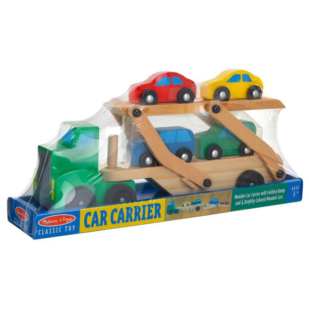Melissa & Doug Car Carrier Truck & Cars Wooden Toy Set with