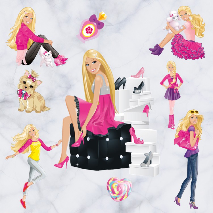 sticker barbie doll