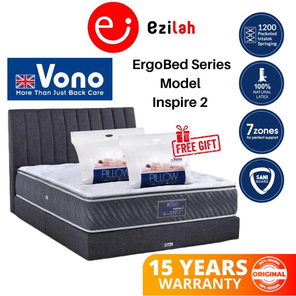 Vono Ergobed Inspire 2 Mattress/ Single/ Super Single/ Queen/ King