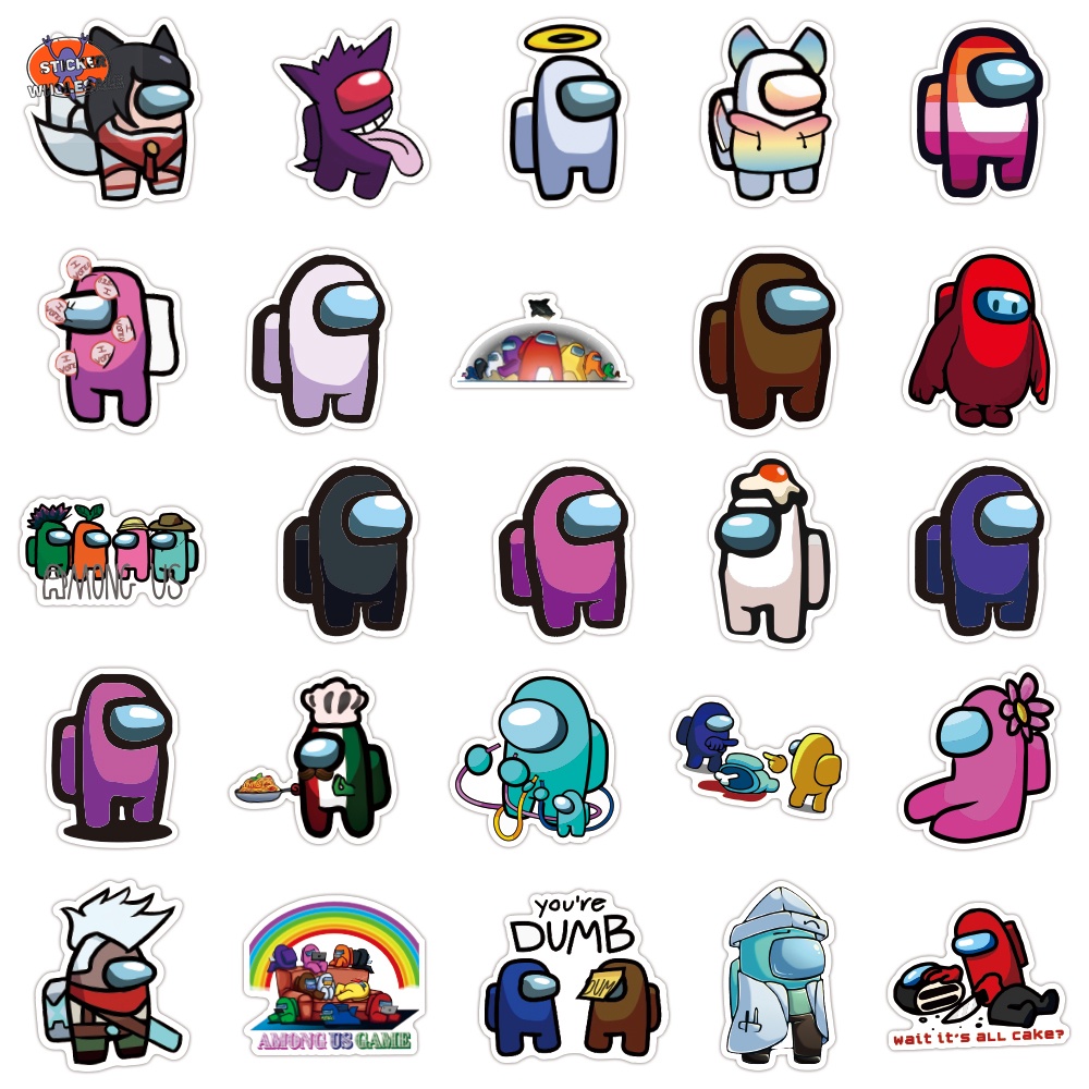 Collection | 200 "Among Us" Hot Game Stickers Graffiti Waterproof Stickers Luggage Laptop Headphones Tablet Skateboard B
