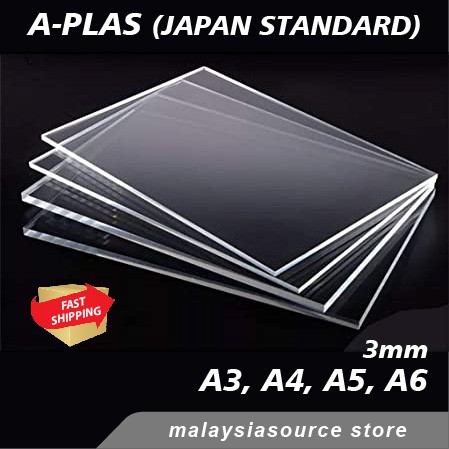 acrylic sheet (3mm) A3 - A4 - A5 clear APLAS JAPAN GRADE A CASTING ...