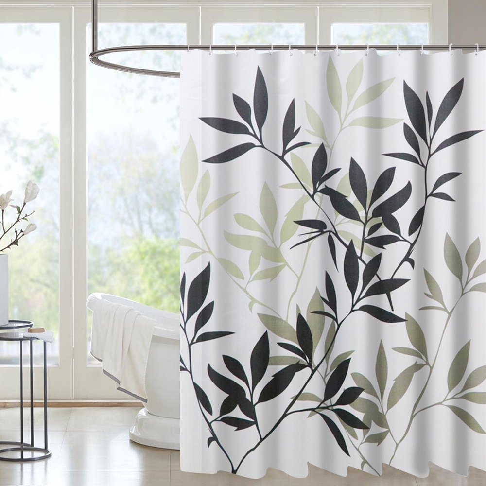 Bathroom Supplies Leaves European Printed Polyester Waterproof