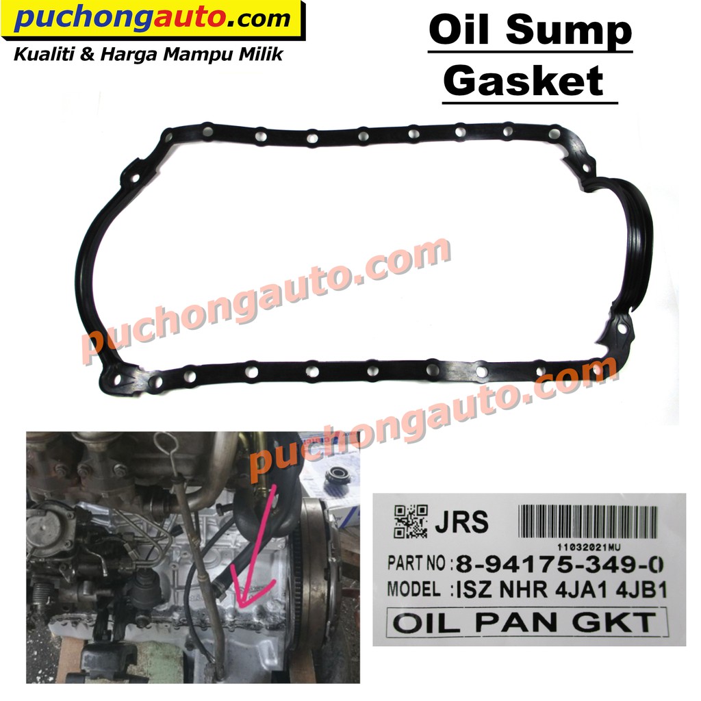 Oil Sump Pan Gasket Penakung Minyak Hitam Enjin Isuzu NHR 4JA1 4JB1 ( 3
