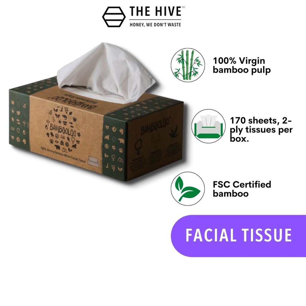 BAMBOOLOO Bamboo Facial Tissue 1 Individual Box (170 sheets, 2ply