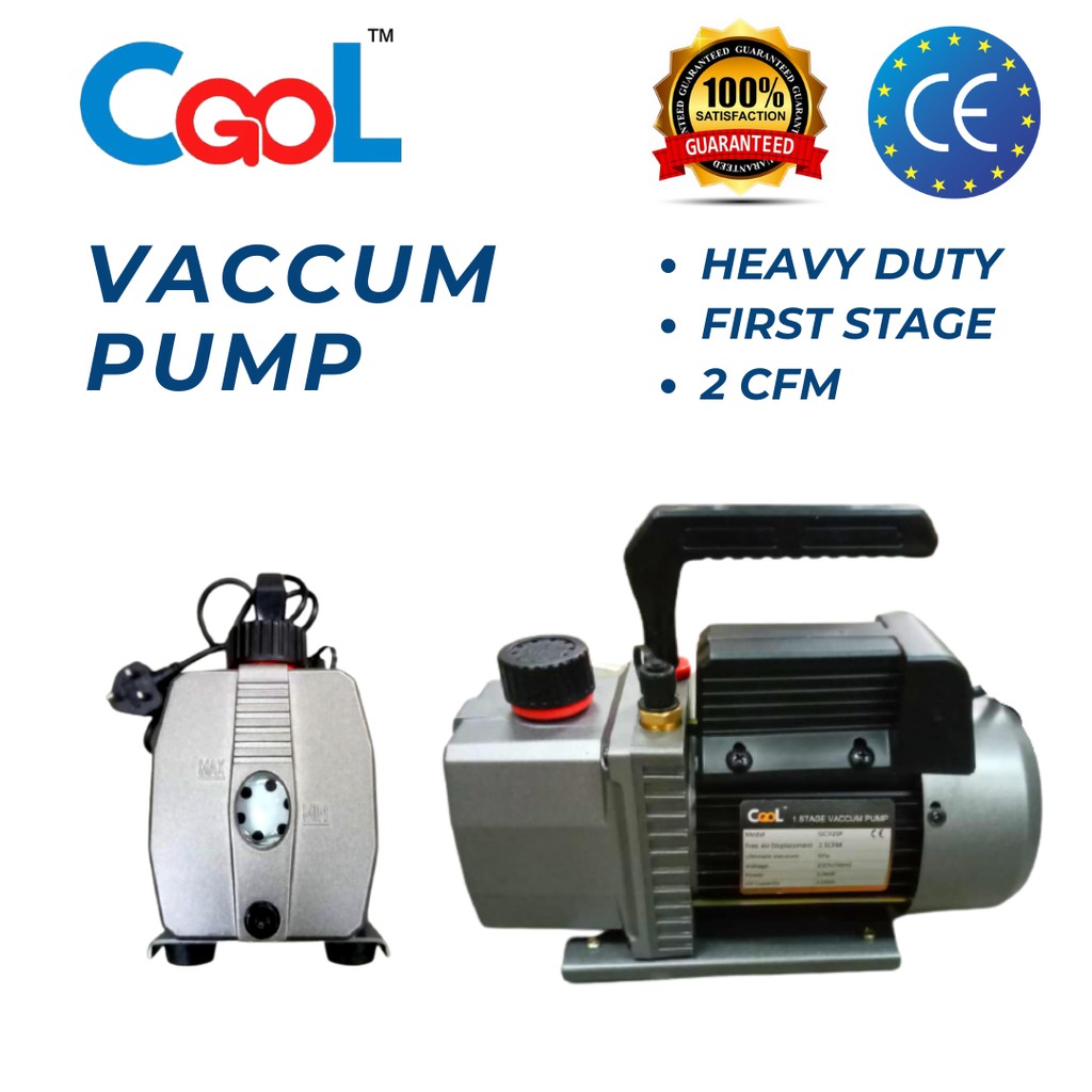 GOCOOL Vacuum Pump 3.6m³/h for Air Cond 1/4 HP / Refrigerator (2CFM