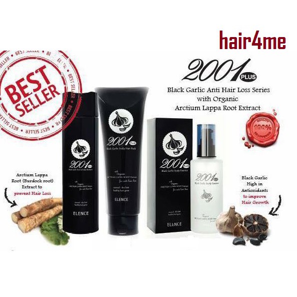 Elence 2001 Plus Black Garlic Hair & Scalp Hair Growth Hair Loss Shampoo  320ml / Hair Pack 240g / Essence 120ml | Shopee Malaysia