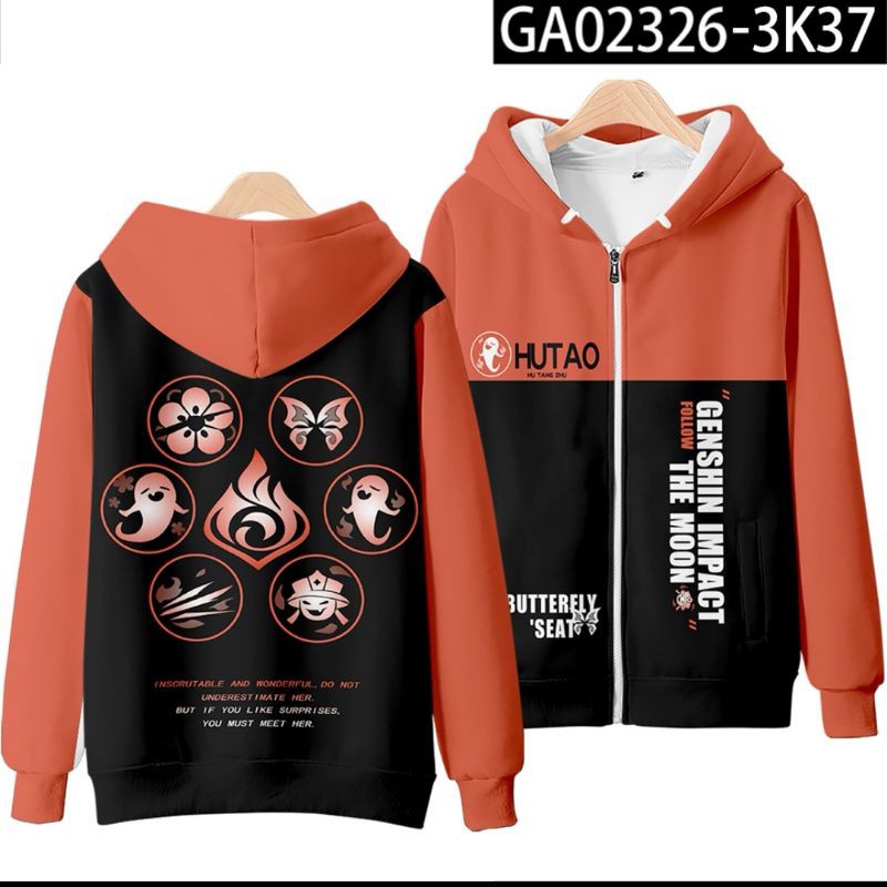 Genshin impact jacket hutao zhongli klee keqing diluc fischl ganyu
