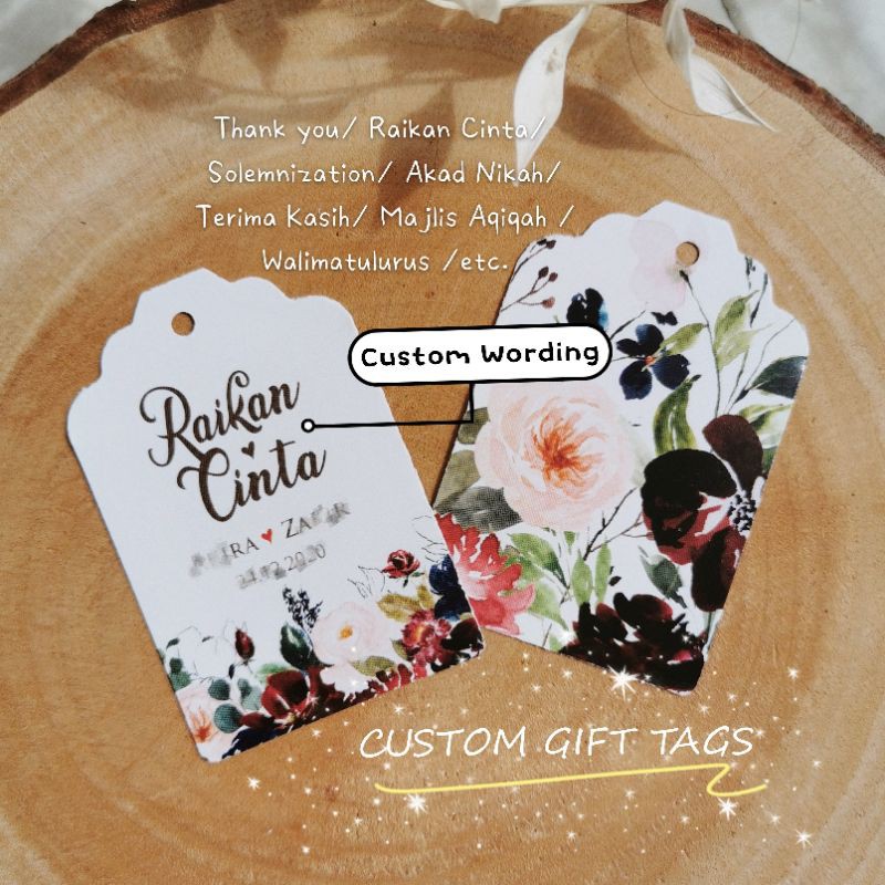 Buy 100 500pcs Customized Thank You Tags Printing Label Printing Kahwin Aqiqah Tunang Wedding Doorgift Card Printing Seetracker Malaysia