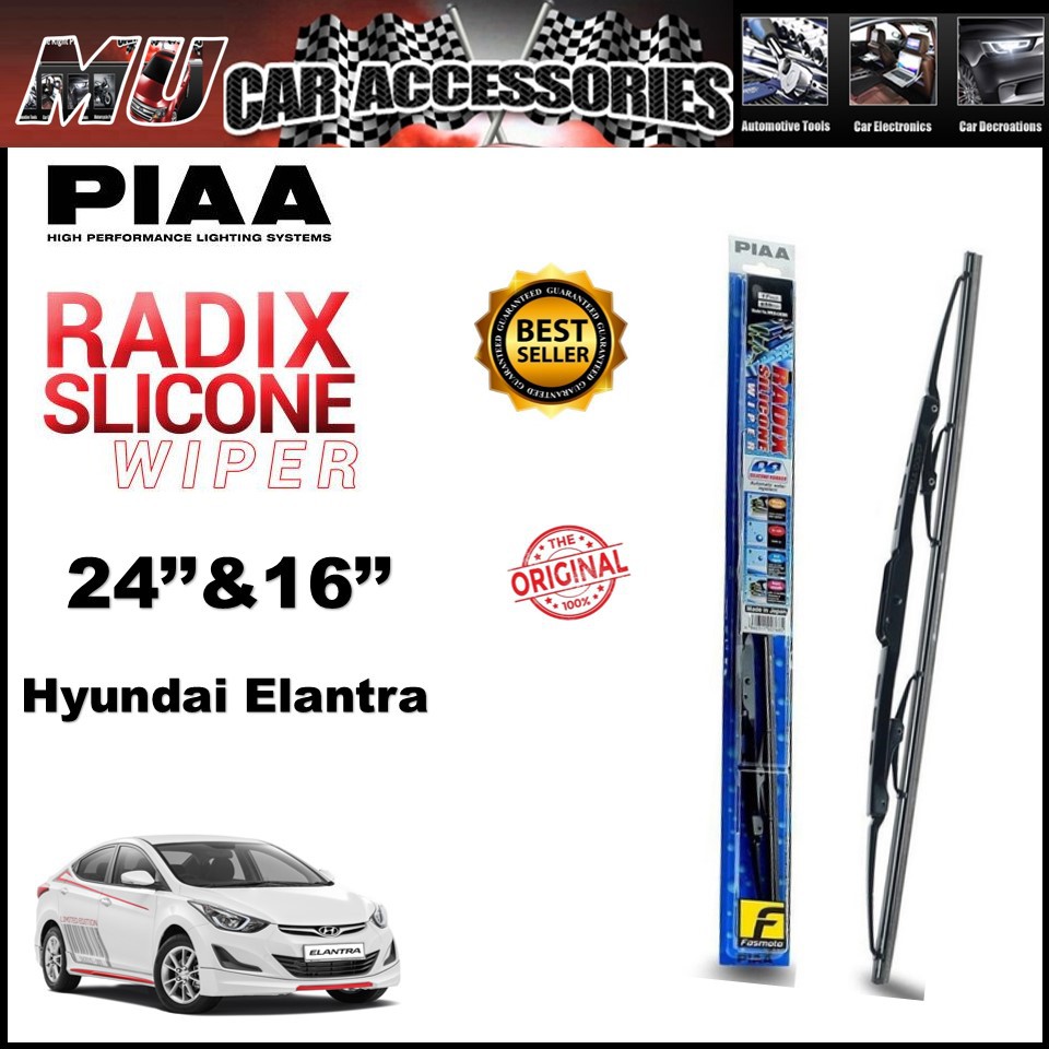 Original PIAA RADIX SOFT SILICONE Wiper blade 24"/16" for Hyundai Elantra