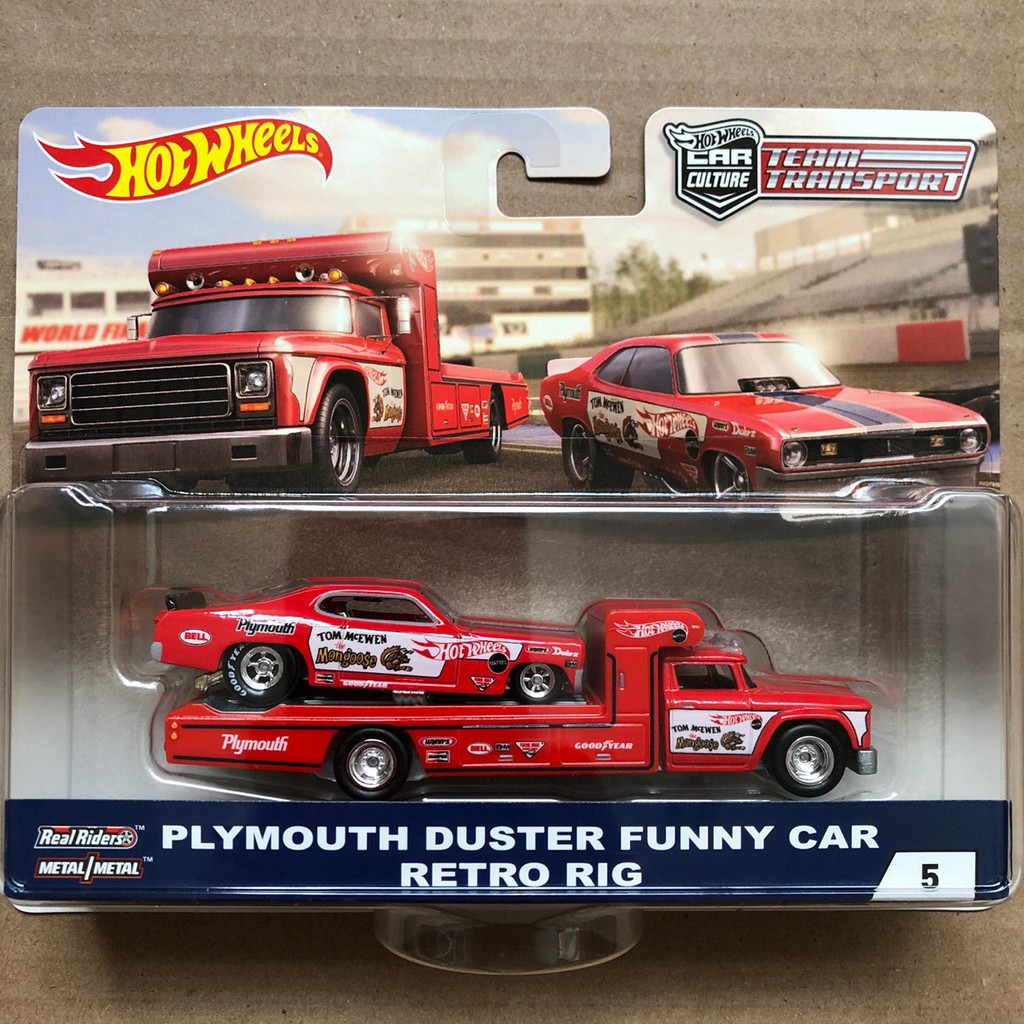 hot wheels plymouth duster funny car retro rig