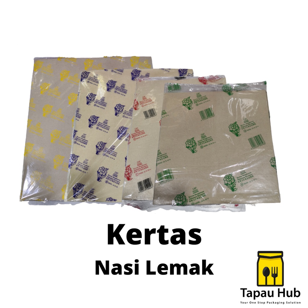 Kertas Nasi Minyak Cap Rose/ Hawker Brown Paper Wrap/ Roti Canai/ A B C D Paper