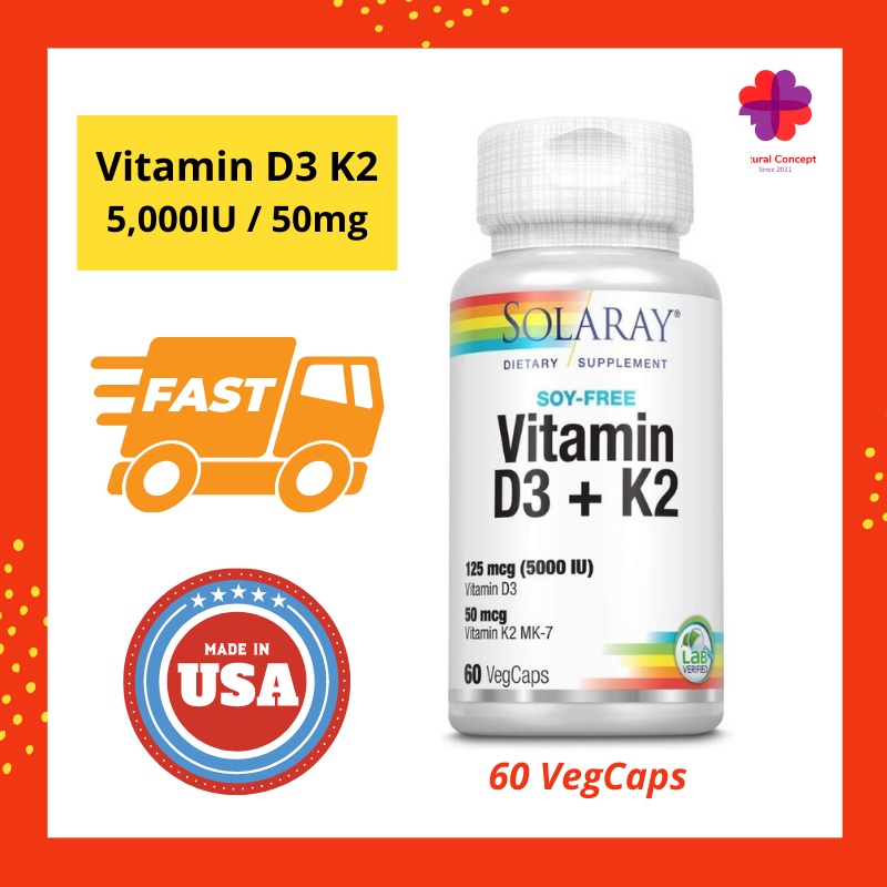 Vitamin D3 + K2 Solaray 60 Veg Caps (New Ready Stock) Shopee Malaysia