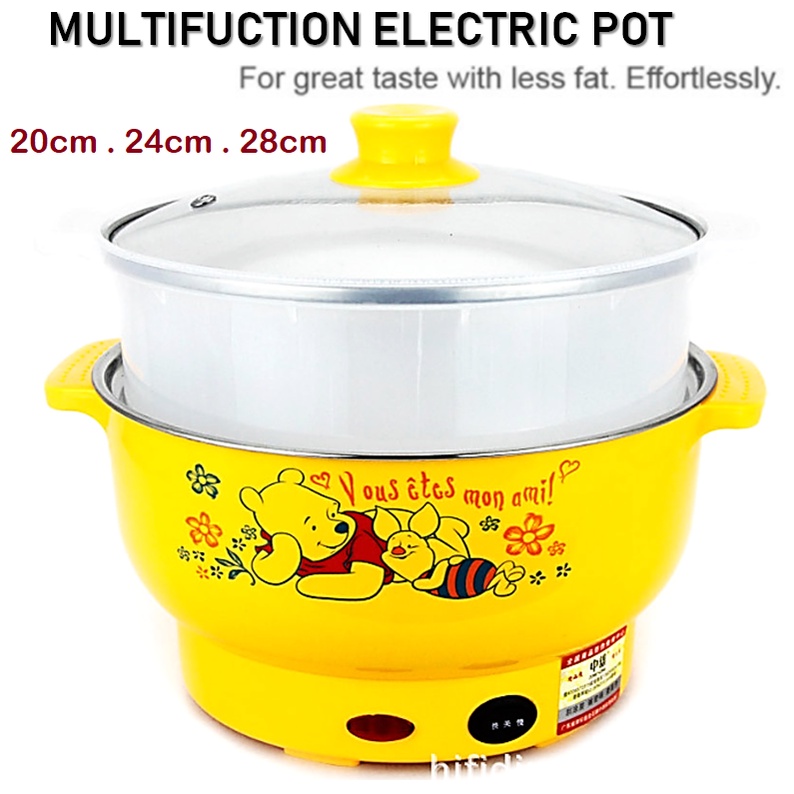 【2 IN 1】Electric Stainless Steel Rice Cooker Steamboat Skillet Pan Steamer Pot / Pengukus Periuk Elektrik