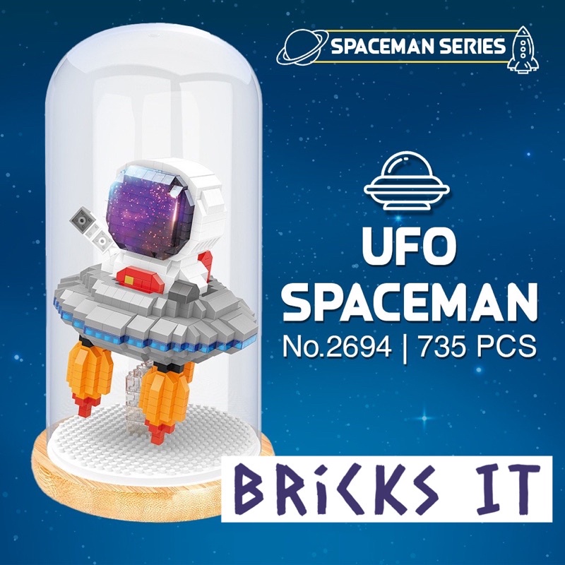 Wise Hawk Spaceman Series 2683 / 2684 / 2685 / 2692 / 2693 / 2694 Astronauts Space Building Brick Free LED & Glass Cover