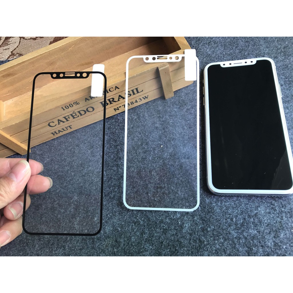 Stock Black White Edge Iphone11 Xs Xr Xsmax 7 8plus 6s Front Screen Tempered Glass Protector Film Shopee Malaysia