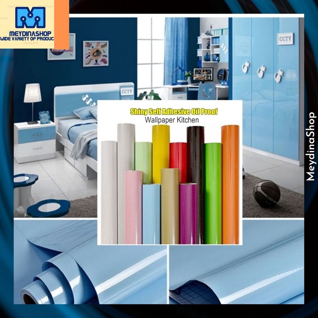 Removable Self Adhesive Oil Proof Wallpaper Kitchen Decor Shiny Wallpaper /Wallpaper