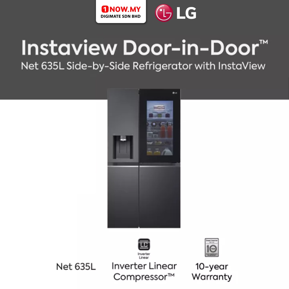 LG 635L SidebySide Fridge GCX257CQES (InstaView & DoorinDoor in