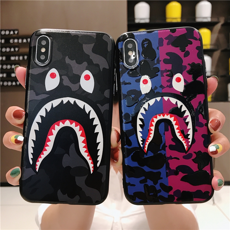 Brand BAPE Shark Hard Cover Phone Case IPhone 6 6s 7 8 Plus X Xs Max Xr  Casing | Shopee Malaysia