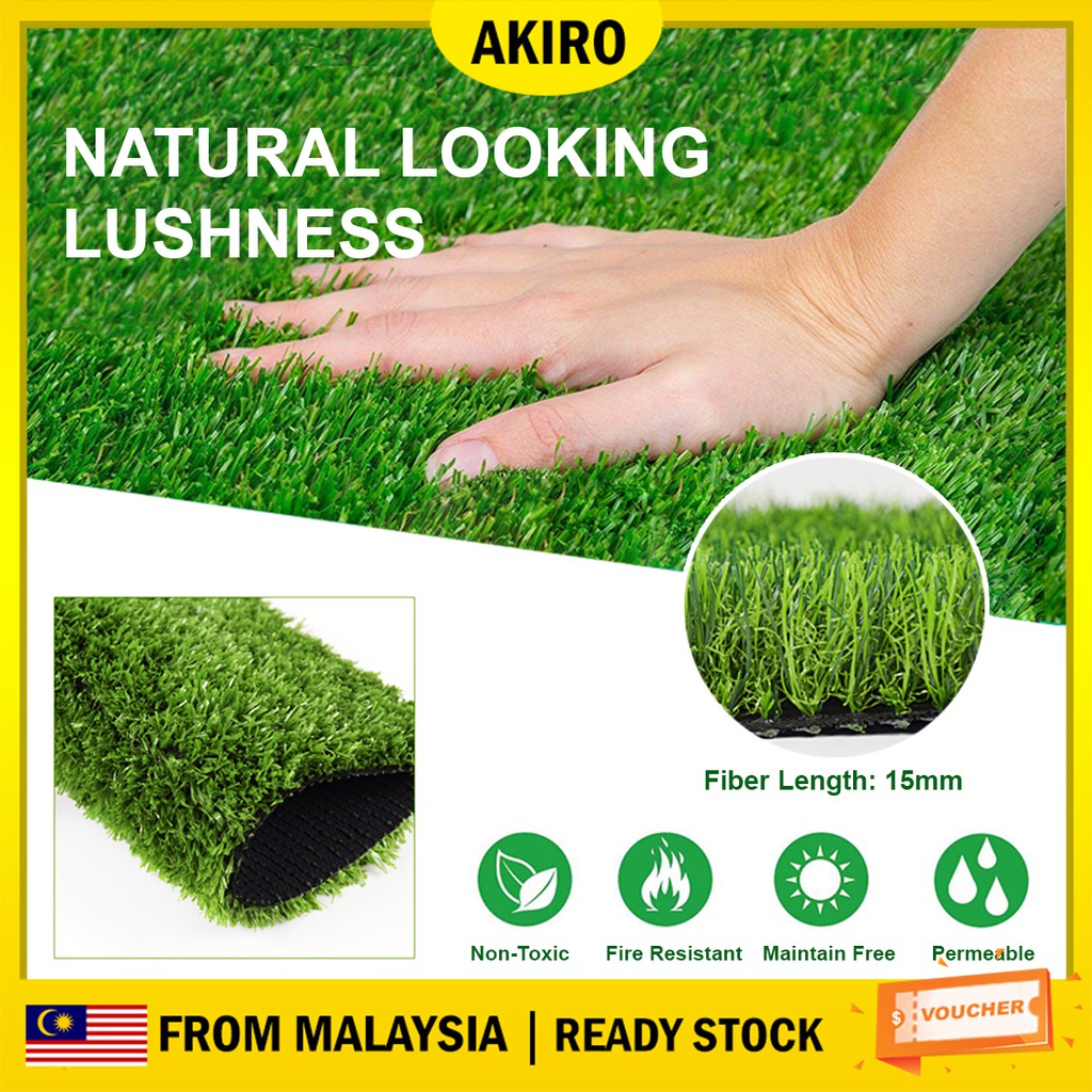 Akiro High Quality 15mm Fake Grass Carpet Artificial Rumput Indoor Outdoor Shopee Malaysia