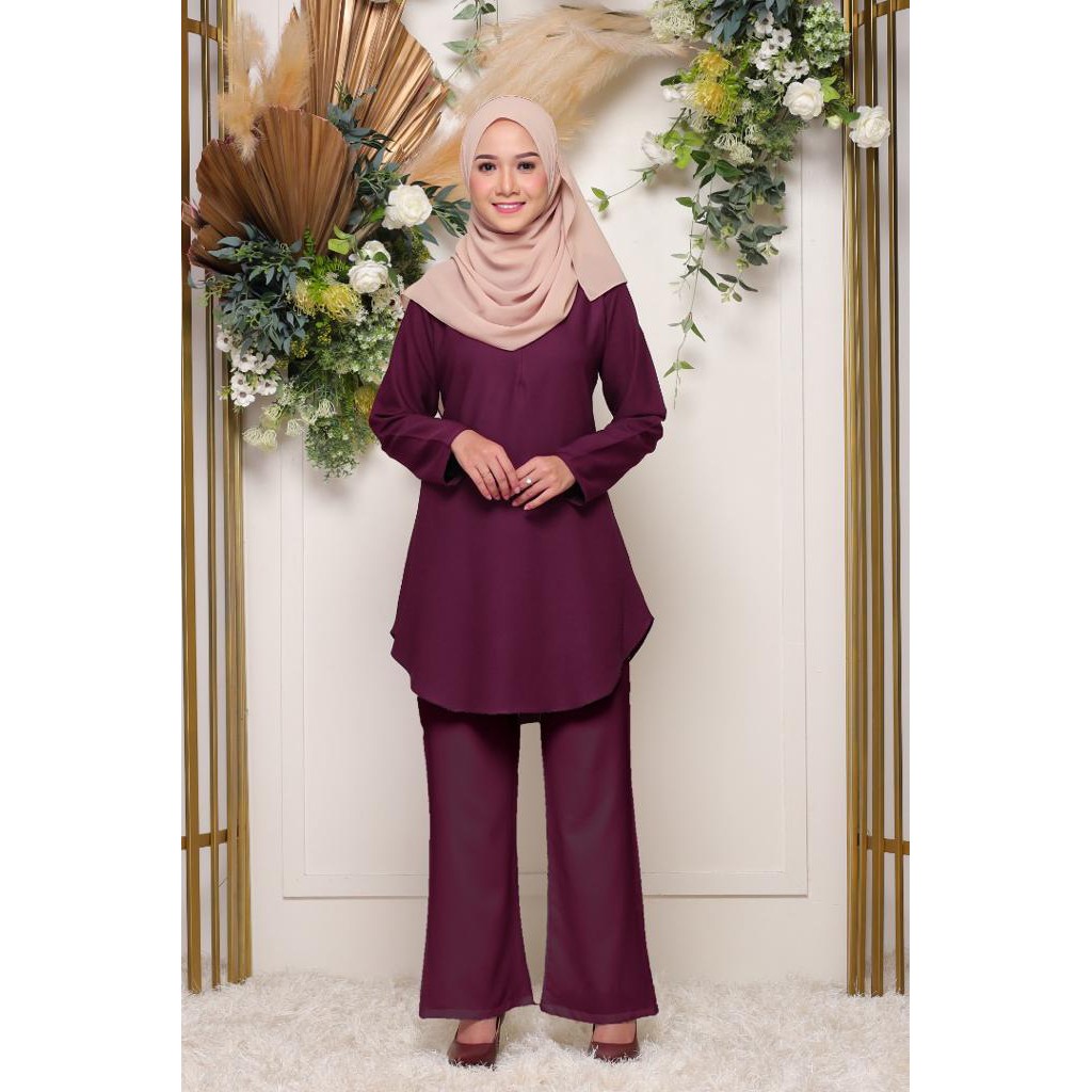 BLOUSE SUIT |  PLAIN SUIT SET (BAJU&SELUAR PalazU ) Hot Selling BAJU VIRAL BAJU RAYA 2021 DESIGN