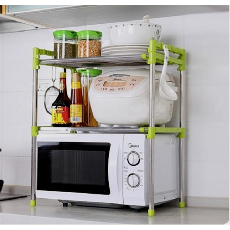 MultiFunctional Microwave Oven Shelf Floor Kitchen Shelf Rack Double