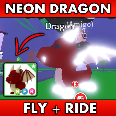 Adopt Me Legendary Neon Fly Ride Red Dragon Nfr Shopee Malaysia - roblox adopt me neon dragon
