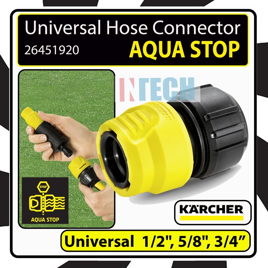 KARCHER 26451920 HOSE COUPLING UNIVERSAL CONNECTOR AQUA STOP 1/2"5/8
