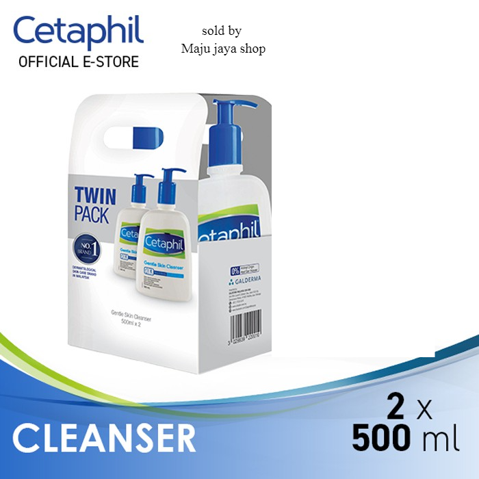 CETAPHIL TWIN PACK GENTLE SKIN CLEANSER FOR FACE & BODY 500ML x 2