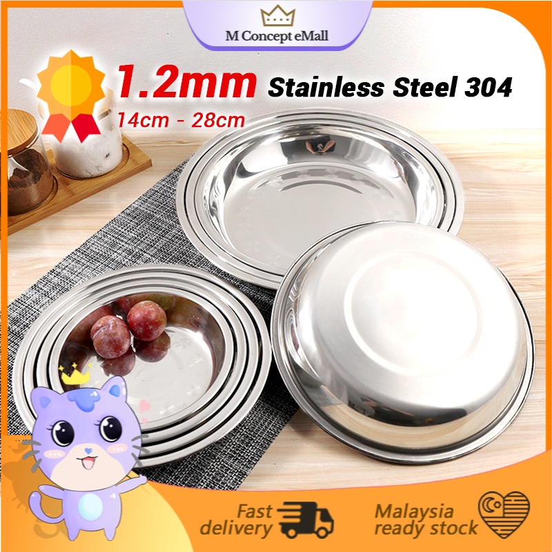 M Concept 1.2mm Stainless Steel 304 Pinggan Makan Hidangan Makanan Lauk