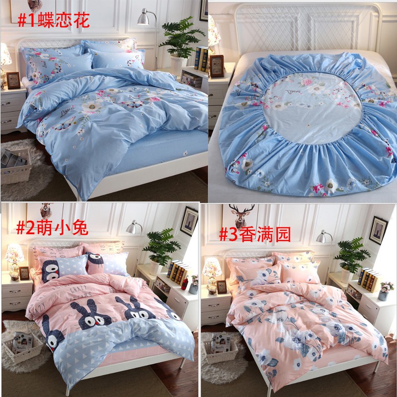 4pcs Bedding Sets Single Queen King Size Fitted Bedsheet Bedding