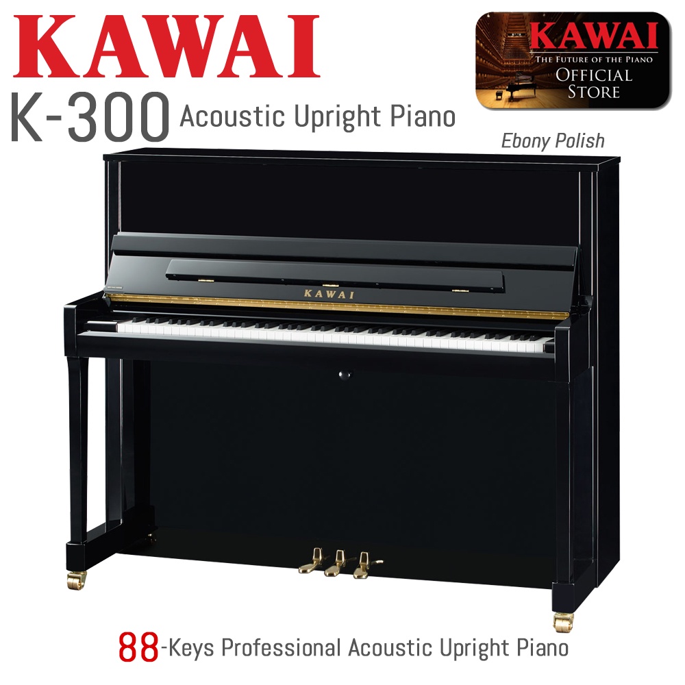 (Brand New) Kawai K300 Professional Acoustic Upright Piano - Ebony ...