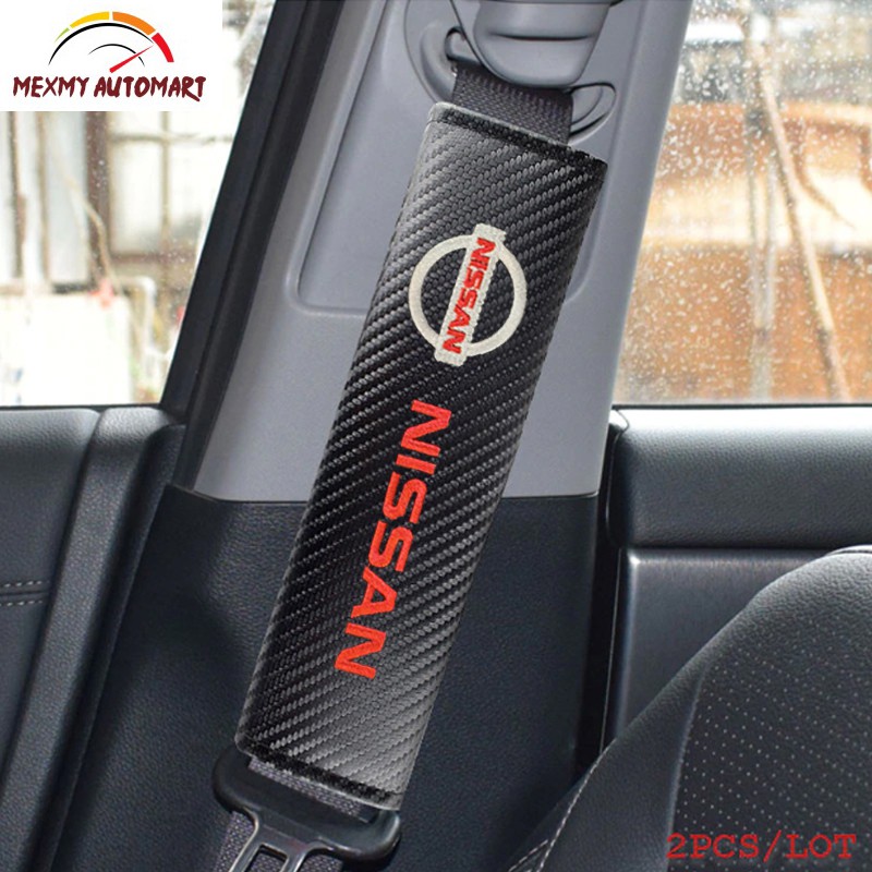 [FACTORY PRICE 2pcs] Nissan Car Safety Seat Belt Cover Carbon Fibre