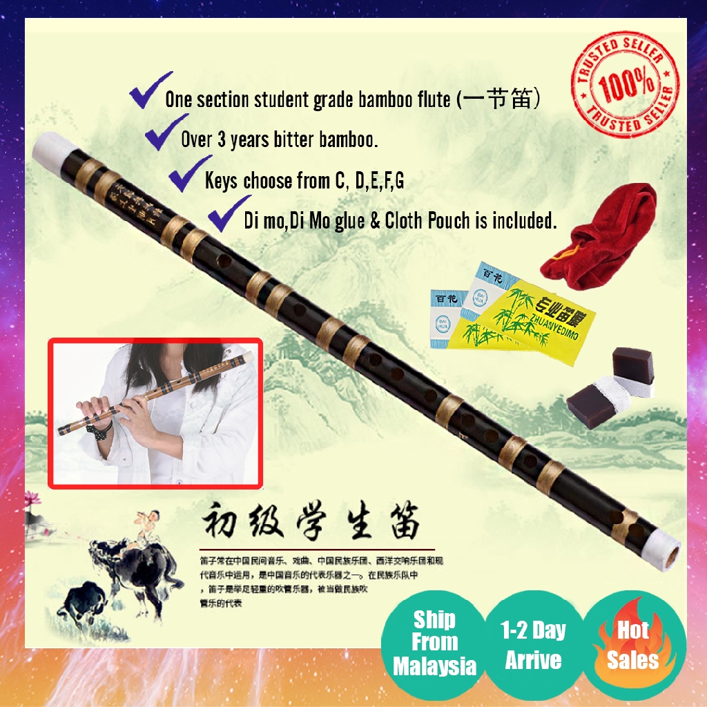 One Section Chinese Bamboo Flute Di Zi 一节笛子 Shopee Malaysia